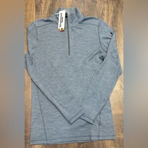 Smartwool Quarter-Zip Pullover - Heathered Light Blue